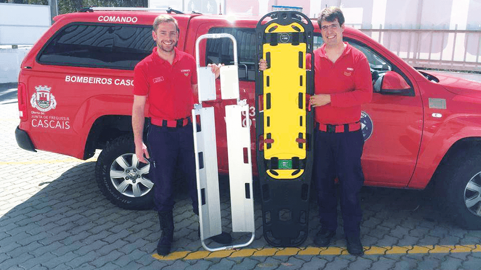 Spencer Tango with rescue workers in Jakarta